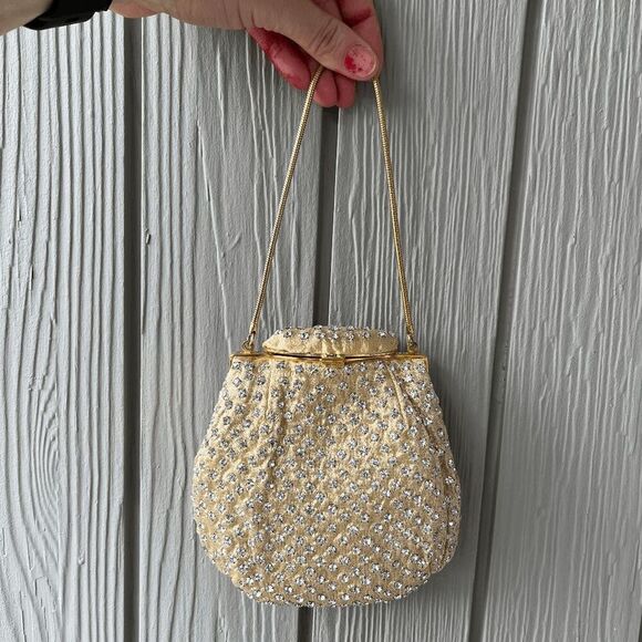 Vintage MCM Magid Evening Bag, Crystal Covered, Wide Opening - Picture 1 of 9